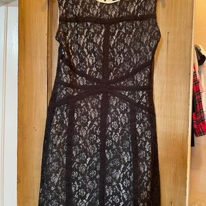 Black and white lace mini
